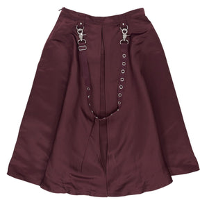 Beatrice X OTW Burgundy Skirt with Hardware Details