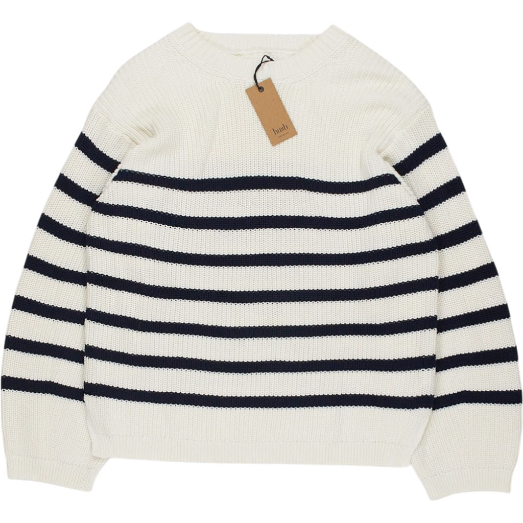 Hush Off White Navy Kairi Striped Knitted Jumper