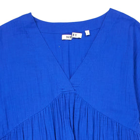 NRBY Blue Crinkle Cotton Dress