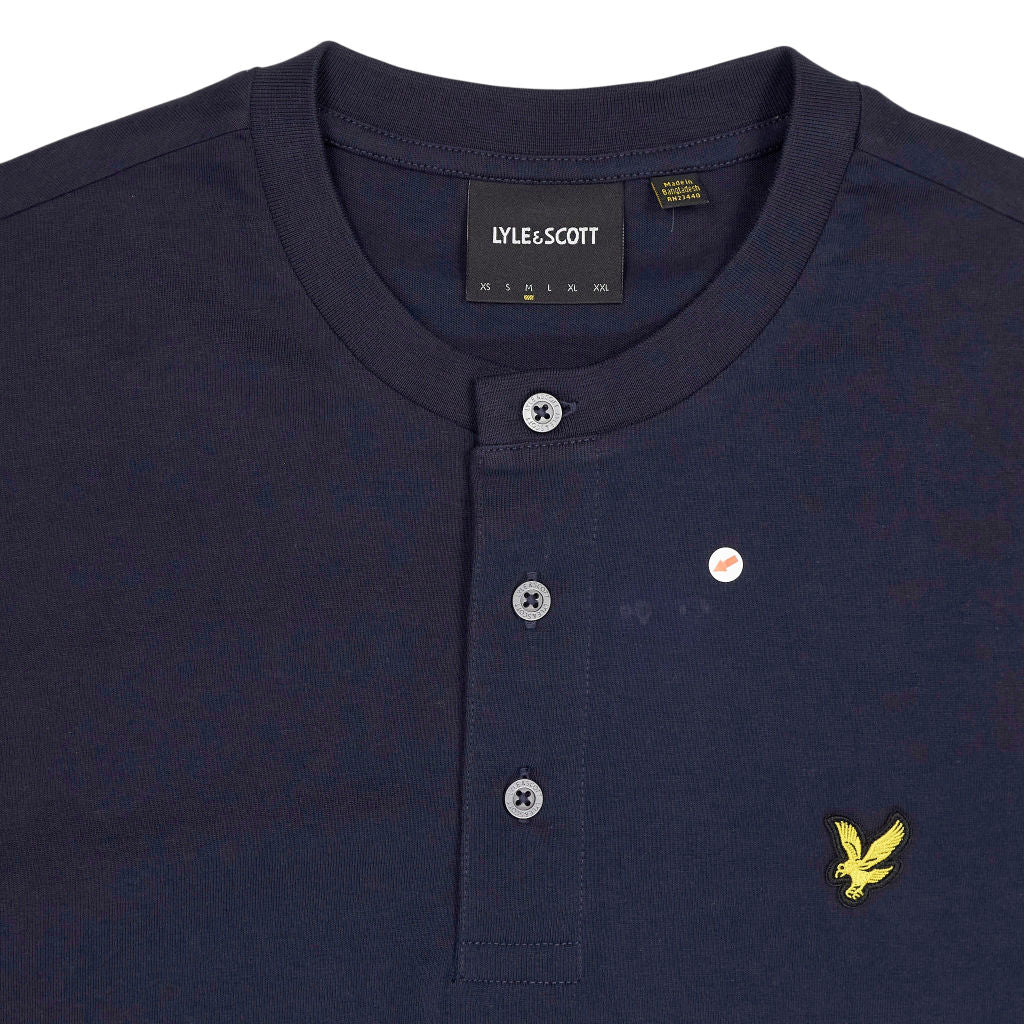 Lyle & Scott Navy Long Sleeve Henley Shirt