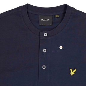 Lyle & Scott Navy Long Sleeve Henley Shirt