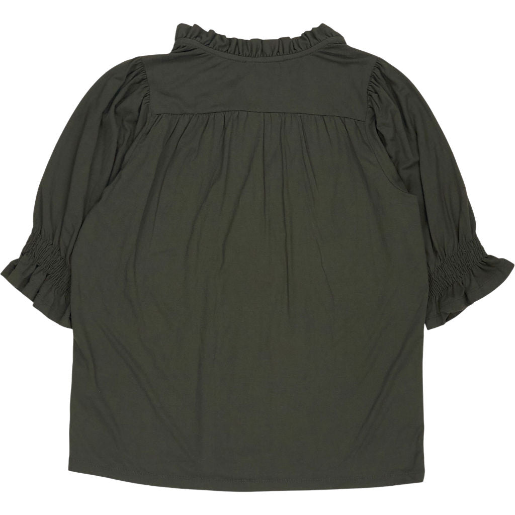 Baukjen Deep Khaki Noa Short Sleeve Blouse