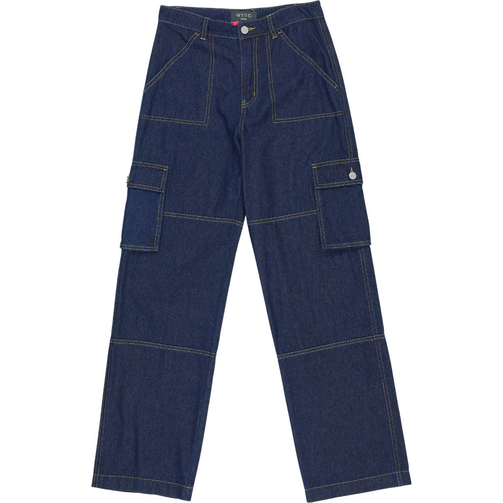 Wyse Blue Denim Cargo Pants 1,