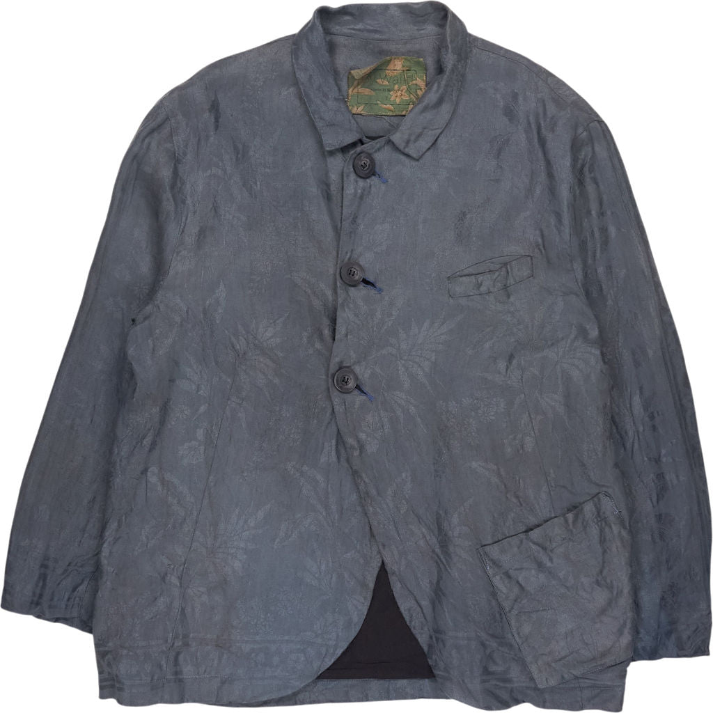 By Walid Blue Jacquard Patterned Jacket