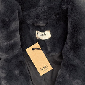 Hush Charcoal Jolene Faux Fur Belted Coat