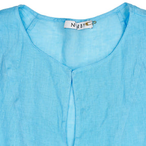 NRBY Blue Linen Blouse