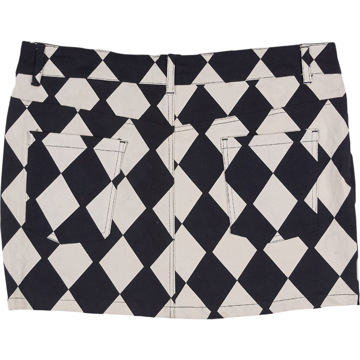 Motel Black White Harlequin Mini Skirt