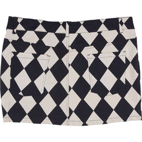 Motel Black White Harlequin Mini Skirt