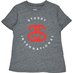 Stussy Grey Heather Cuffed Crew Tee