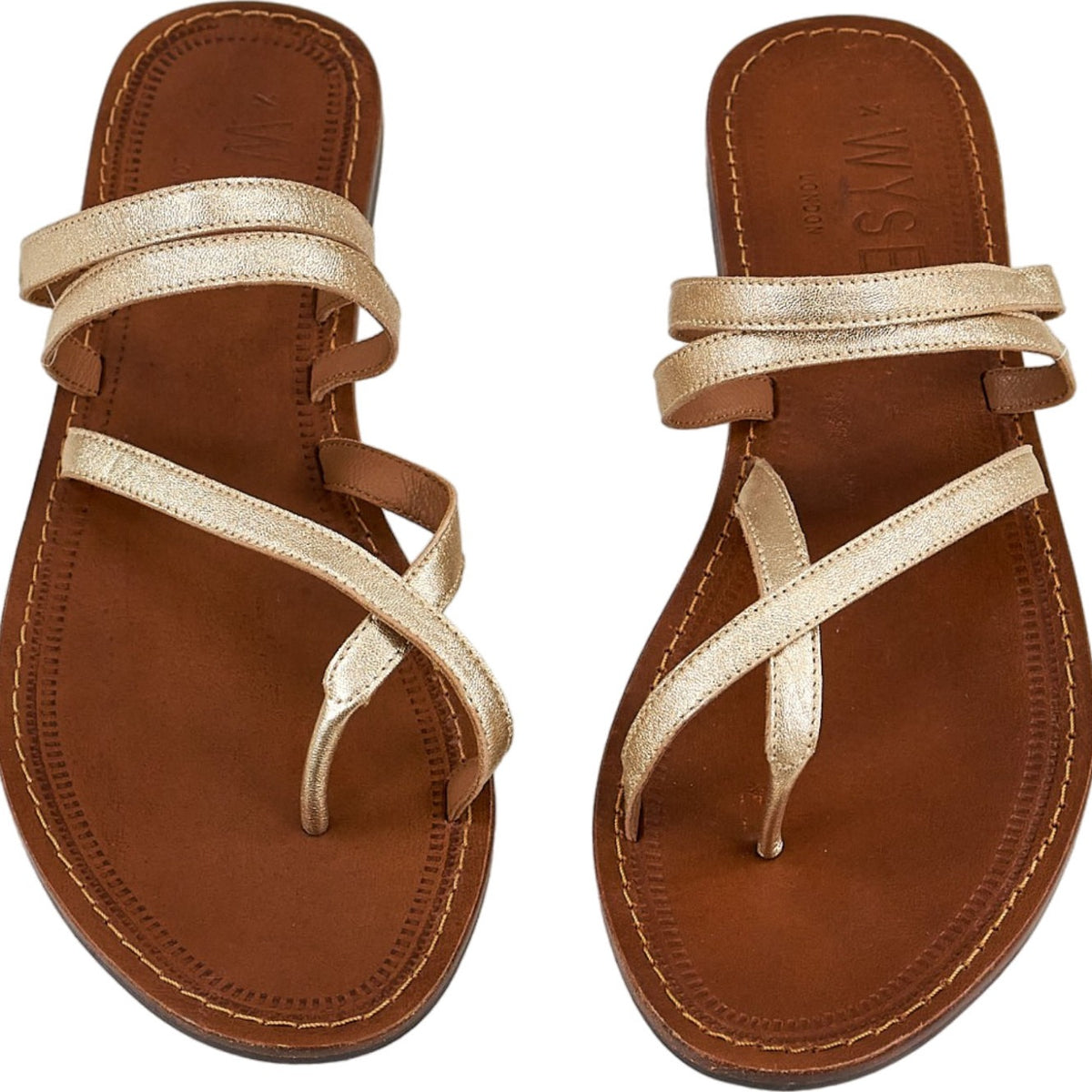 Wyse Platina Gold Flats Sandals