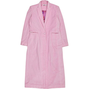 NRBY Pink Velvet Cotton Long Coat