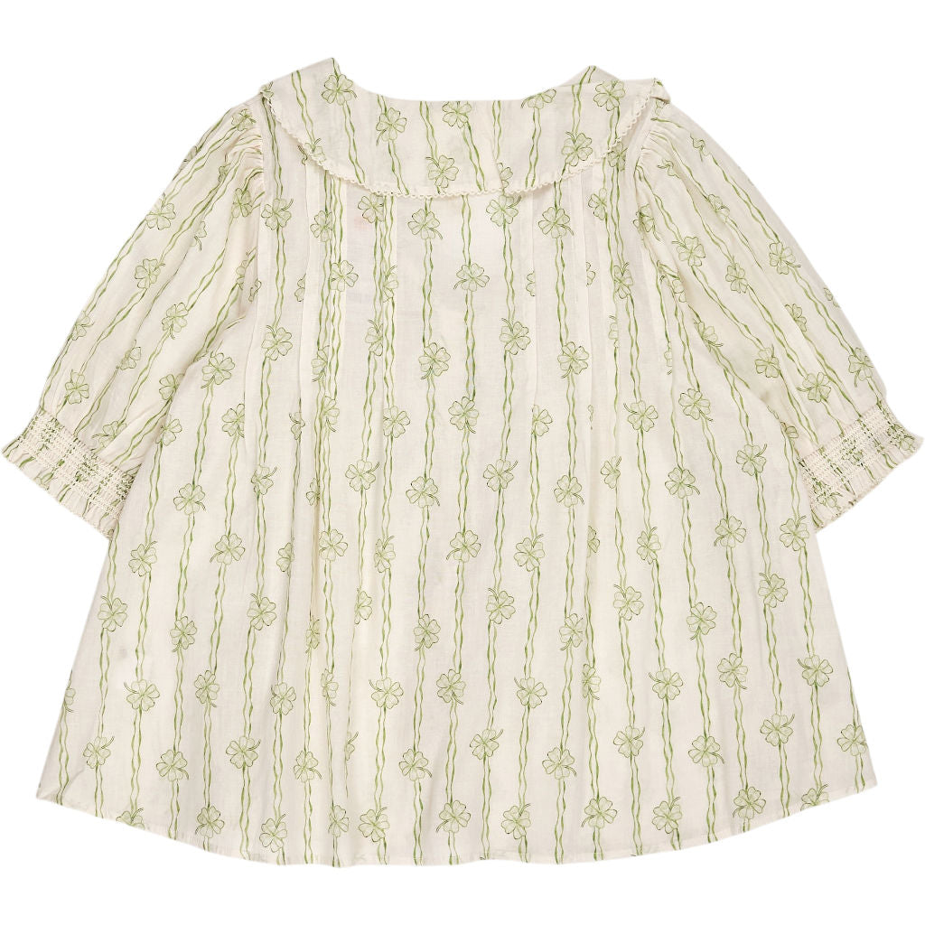 Bonte Cream Green Clover Print Lenny Shirt