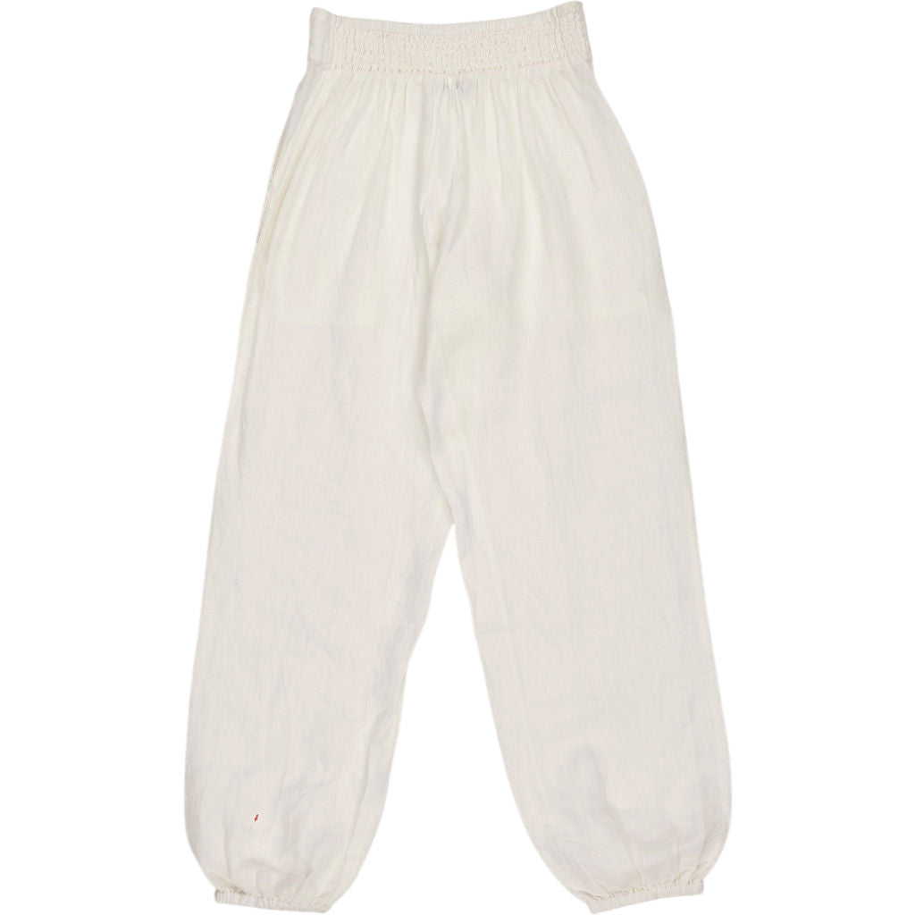 NRBY White Linen Balloon Trousers