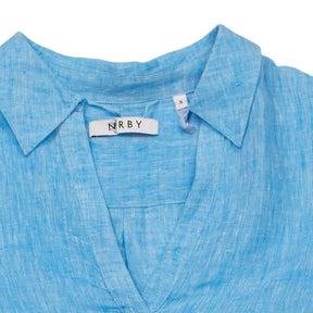 NRBY Blue Linen Maxi Dress S