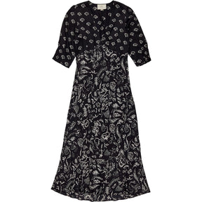 Rixo Black Floral Dress