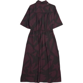 Hush Maroon/Black Abstract Midi Dress