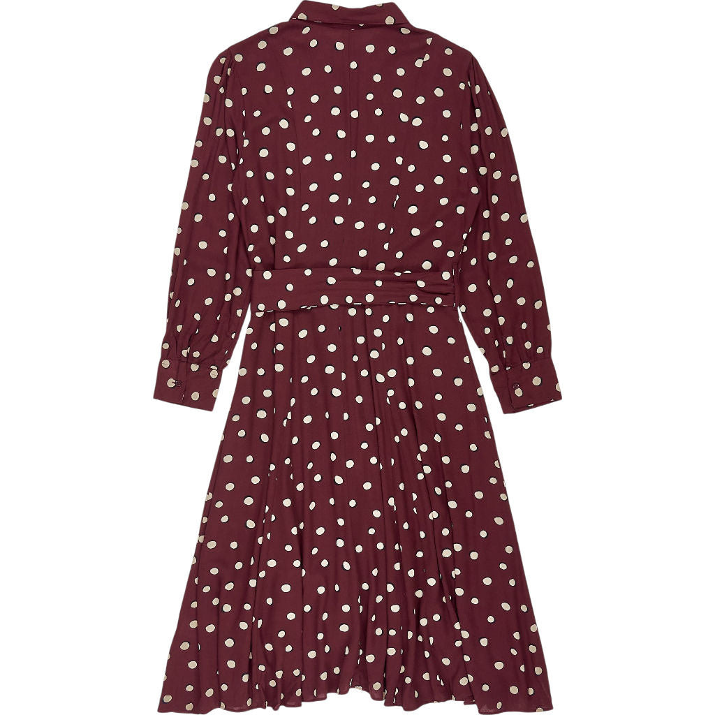 Baukjen Burgundy Polka Dot Shirt Dress