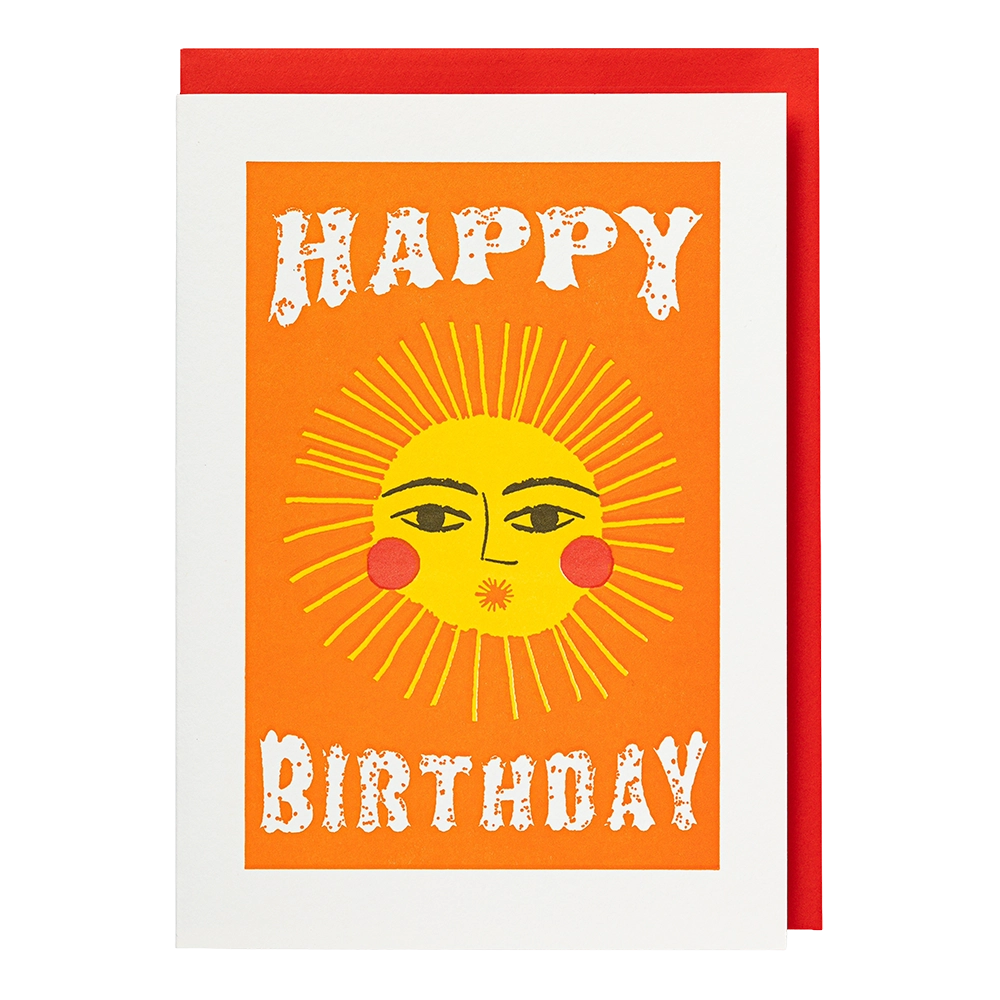 Happy Birthday Sun- letterpress printed greeting card