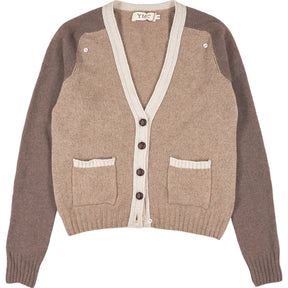 YMC Brown Contrast Cardigan