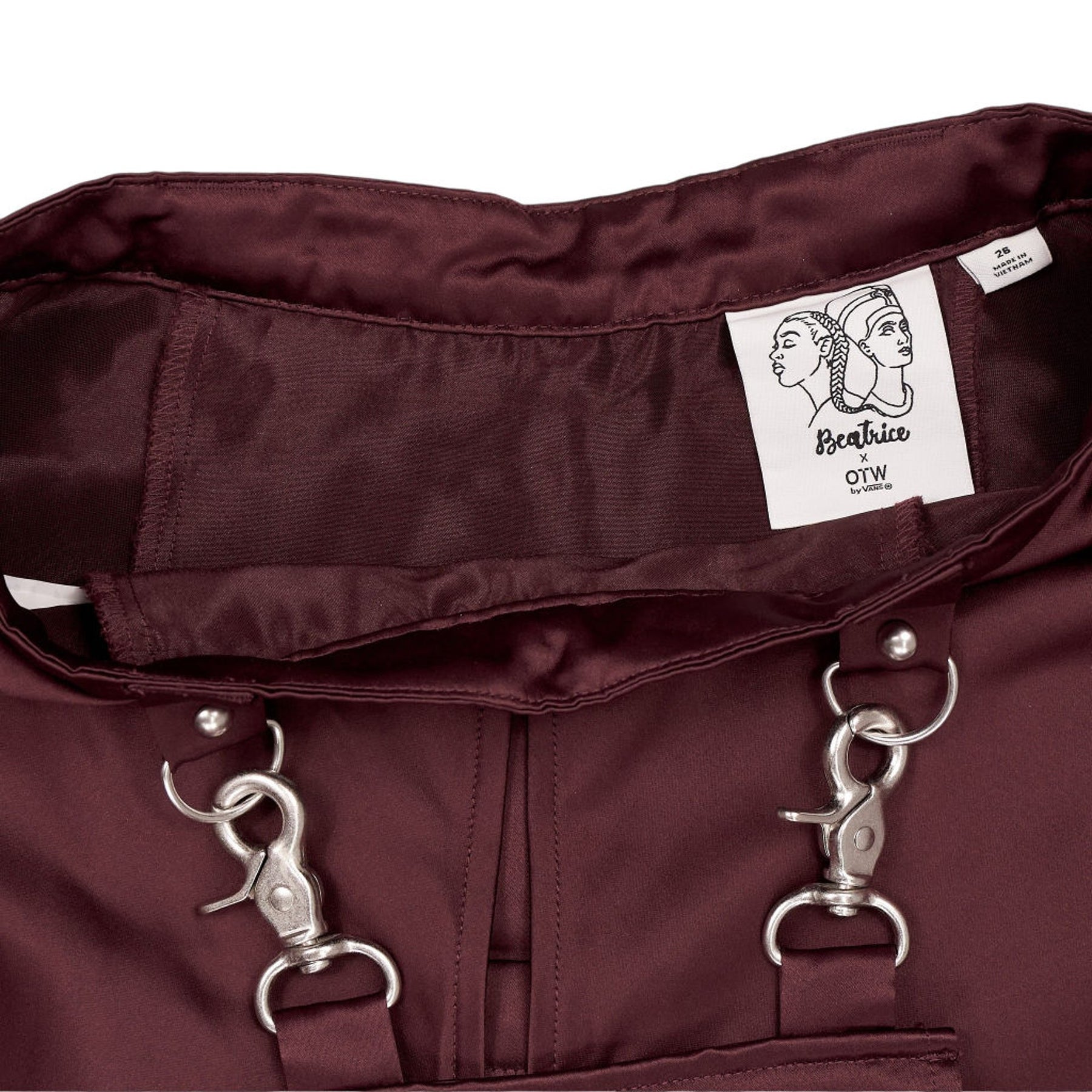 Beatrice X OTW Burgundy Skirt with Hardware Details