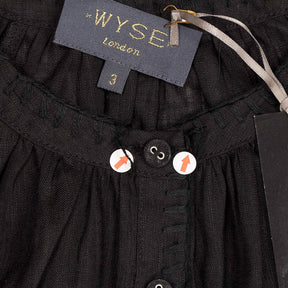 Wyse Black Monica Linen Blouse