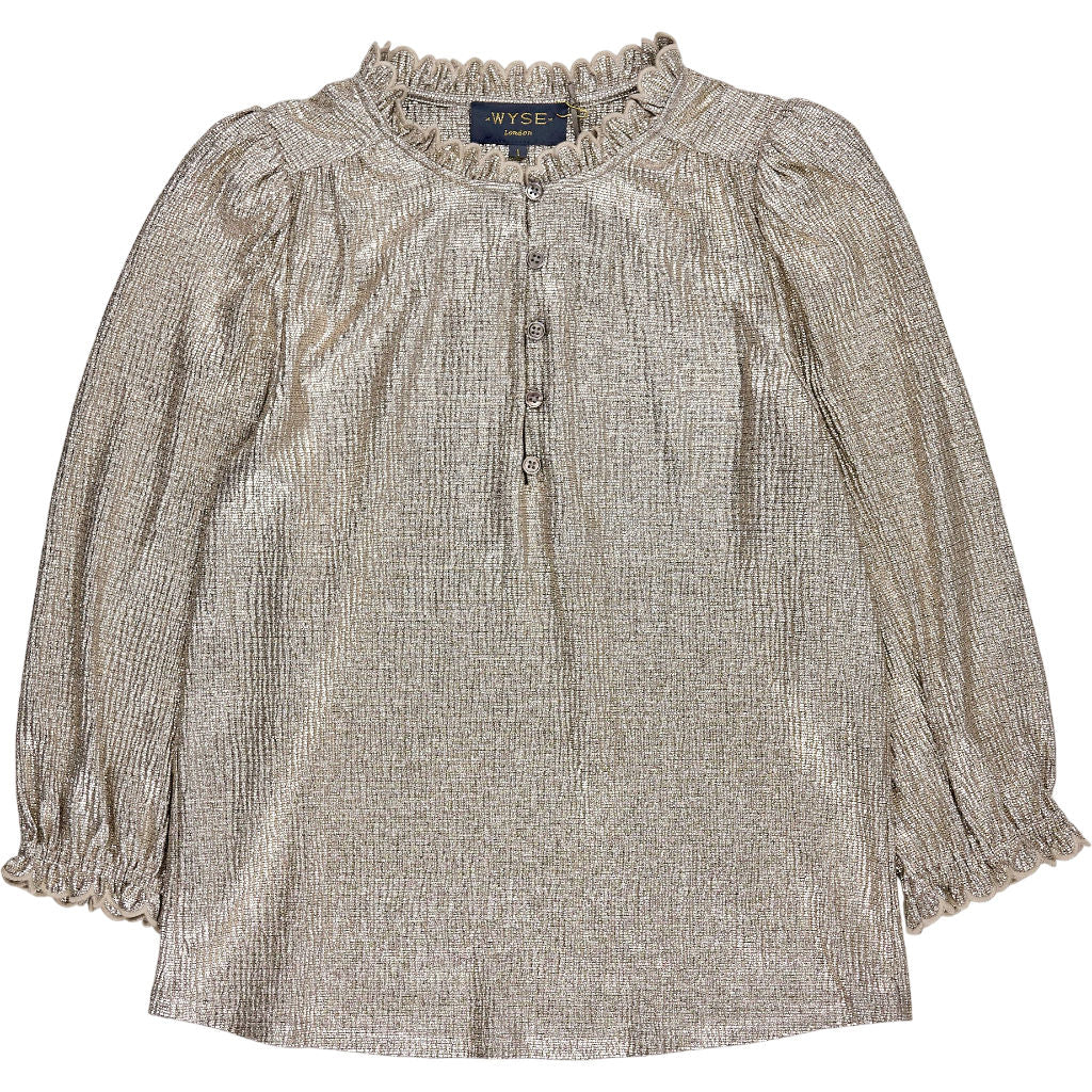 WYSE Champagne Metallic Mariam Top