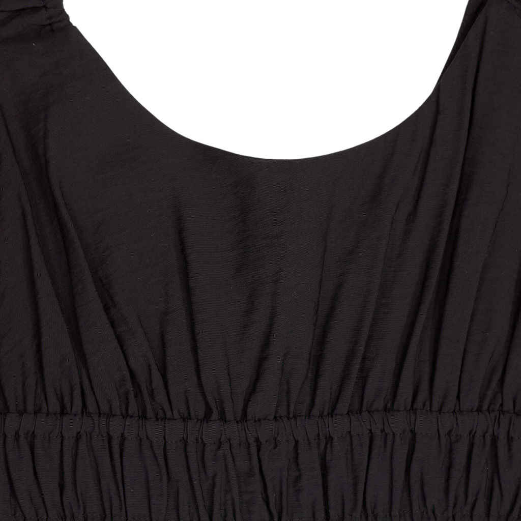 Hush Black Gathered Straps Midi Dress