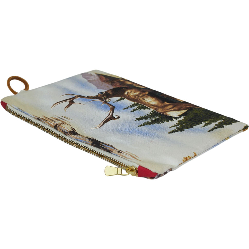 Maison Baluchon Stag Deer Print Zip Pouch
