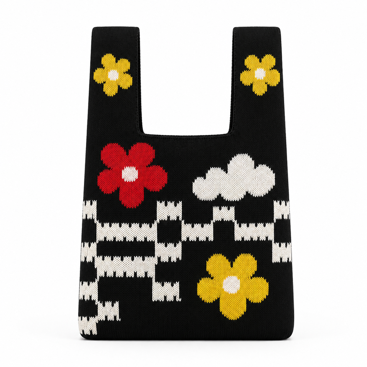 Pixel Bloom Knitted bag-Mini tote