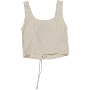 Motel Ecru Inga Lace-Up Top