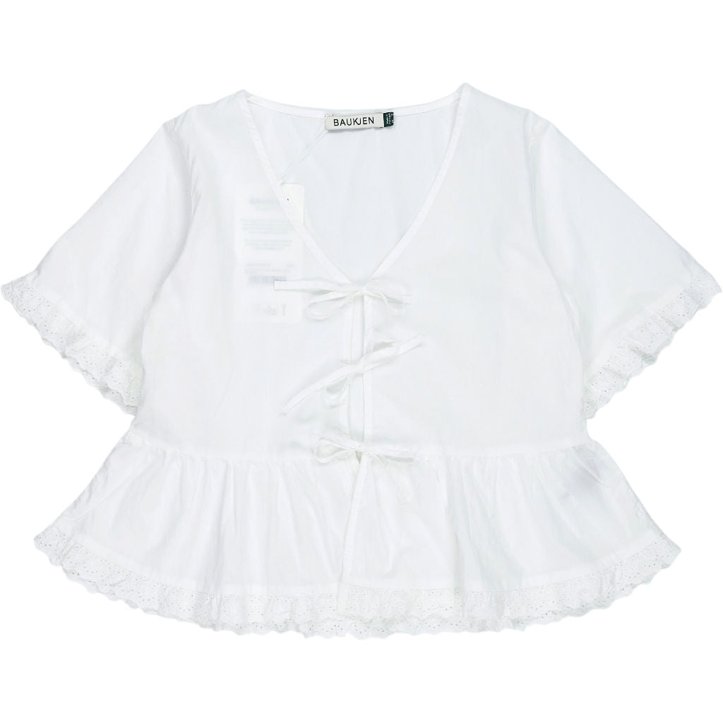 Baukjen White Organic Cotton Emma Broderie Detail Blouse