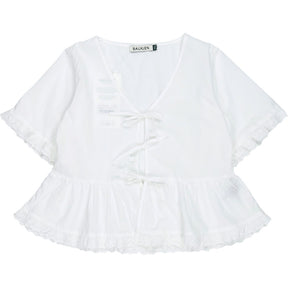 Baukjen White Organic Cotton Emma Broderie Detail Blouse