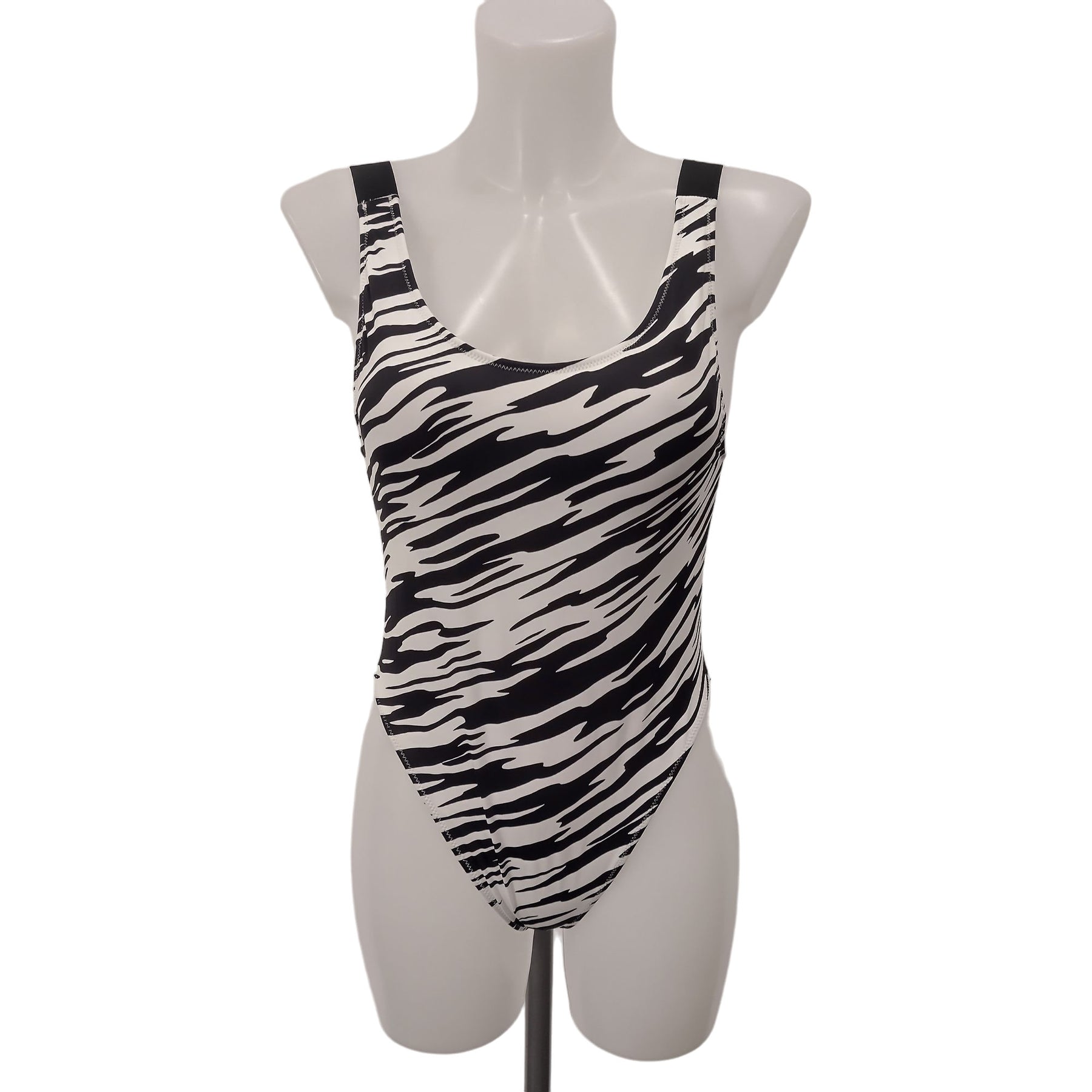 Calvin Klein Black & White Zebra Print Swimsuit