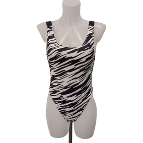 Calvin Klein Black & White Zebra Print Swimsuit