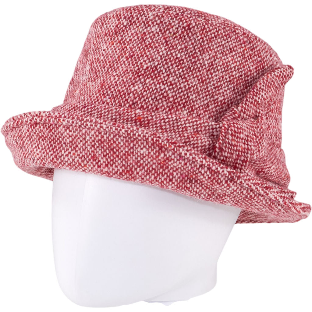 Lock & Co Red Tweed Bow Hat
