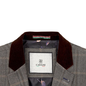 Cavani Brown Check Suit