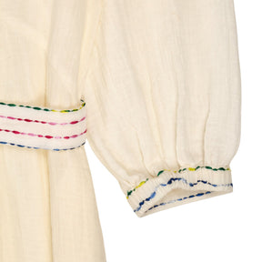 Wyse White Bonnie Dress Cotton Midi