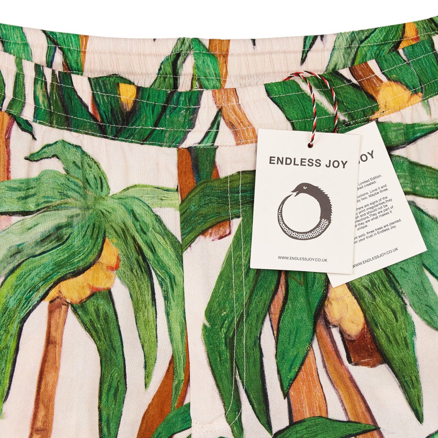 Endless Joy Ecru Multi Palma Short Shorts