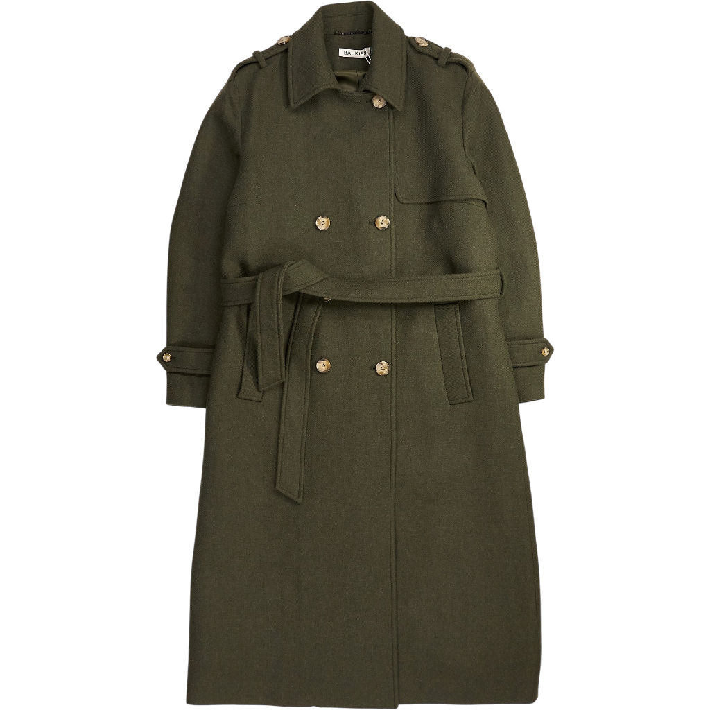 Baukjen Dark Olive Ingrid Belted Trench Coat