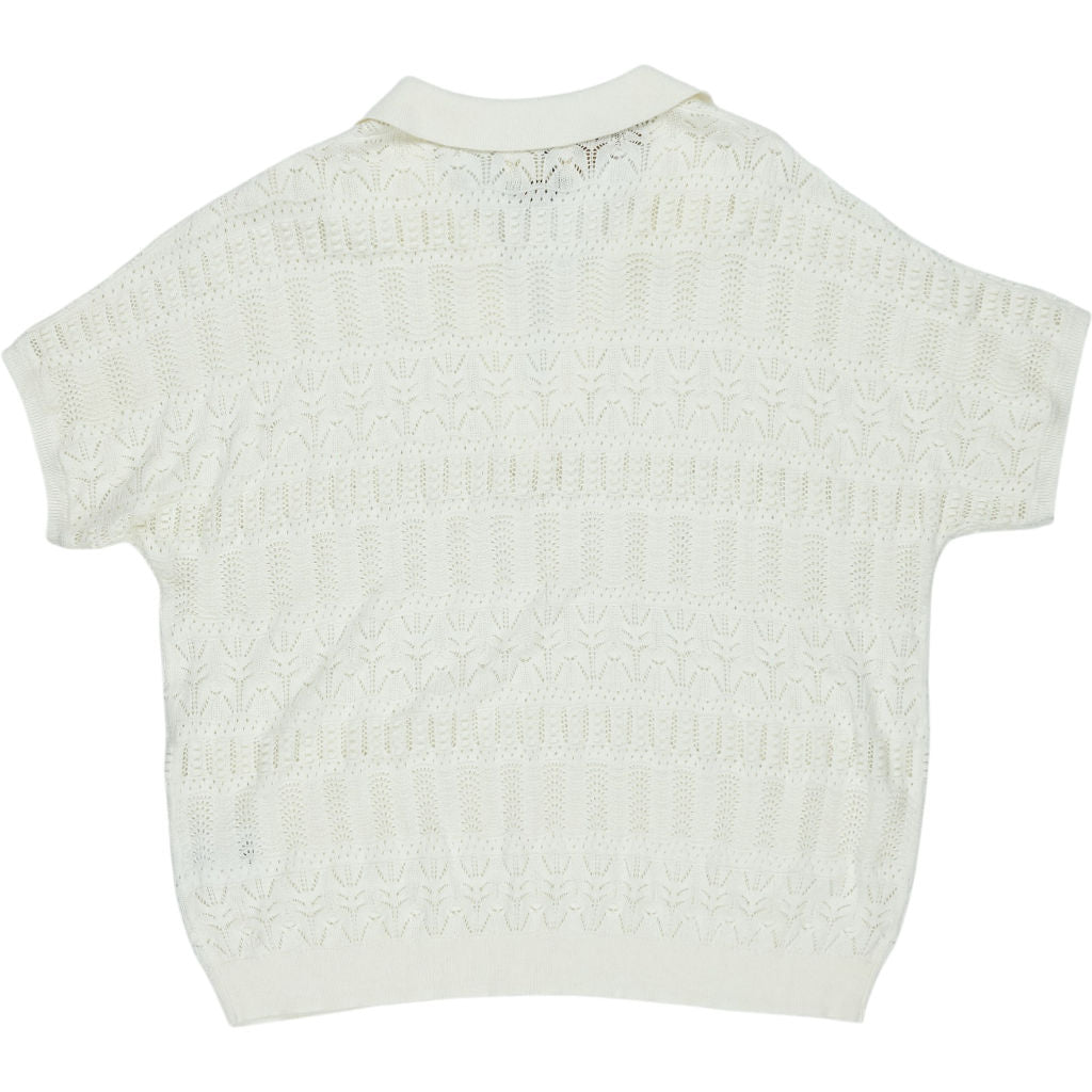 Hush Ecru Ziva Collar Knit Top