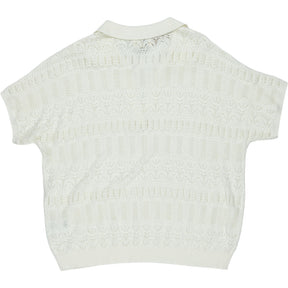 Hush Ecru Ziva Collar Knit Top