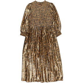 WYSE  Leopard Smocked Dress