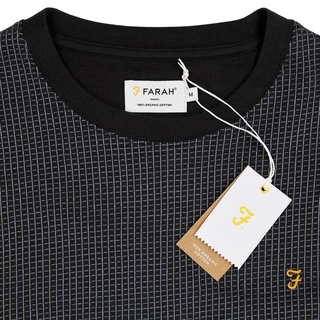 Farah Black Lunney Jacquard T-Shirt
