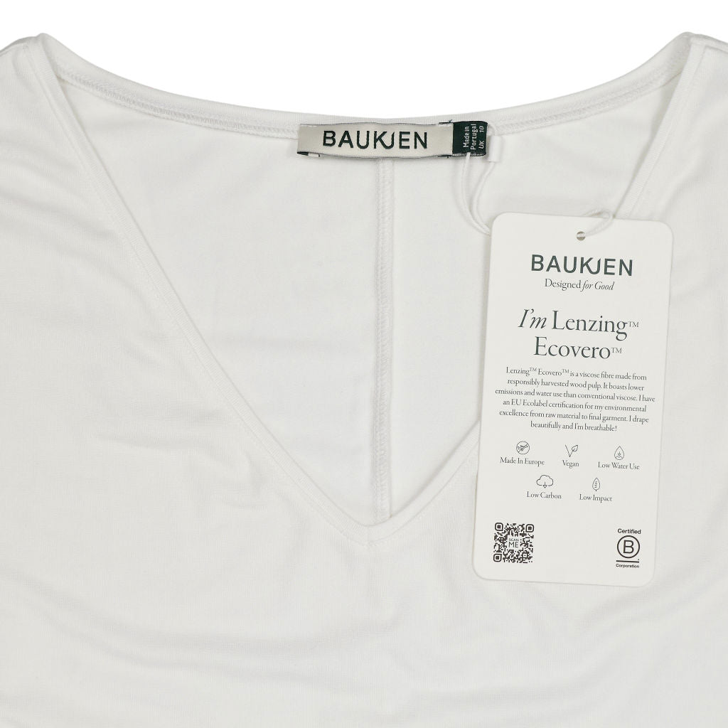 Baukjen White Ella Relaxed V-Neck Top