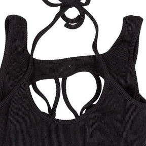 SRVC Black Strappy Halter Top