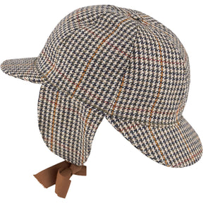 Bates Cream Houndstooth Wool Deerstalker Hat