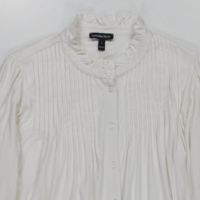 Isabella Oliver White Ruffle Collar Blouse