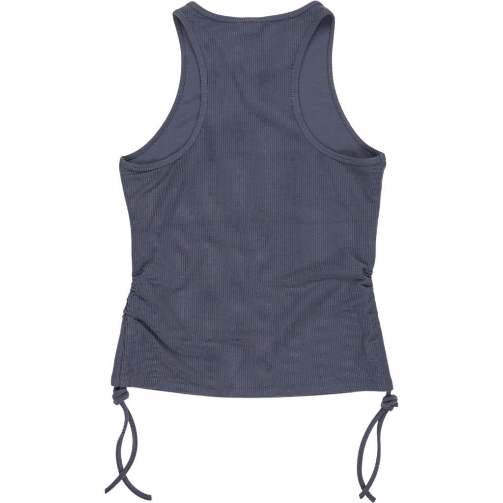 Hush Washed Black Taisie Ruched Ribbed Tank Top