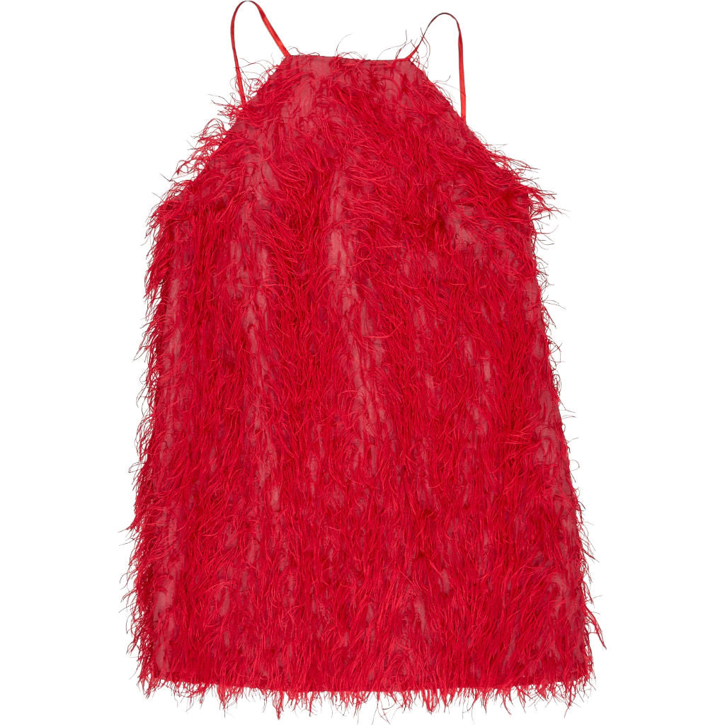 Topshop Red Feather Cami Dress