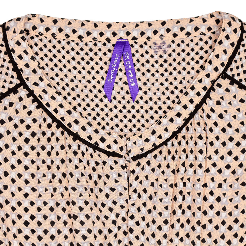 Seraphine Beige Black Geometric Dress